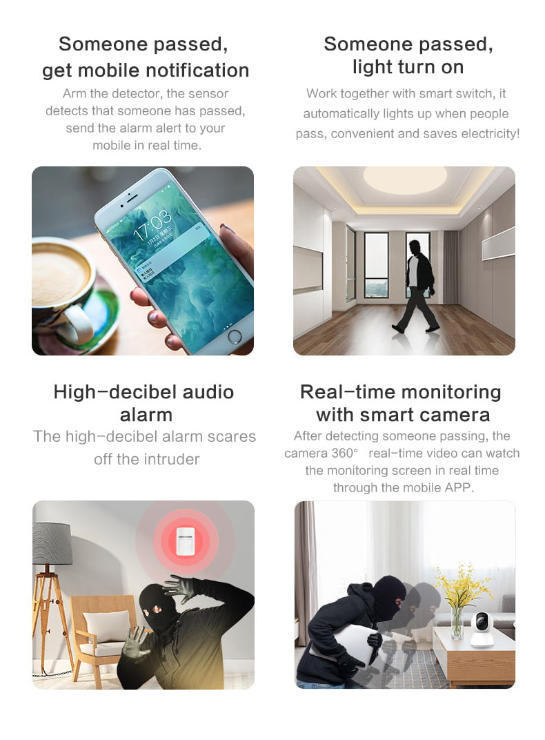 Enerna IoTech Mobile Notification High Desible Audio Alarm with Camera Real-time Monitoring