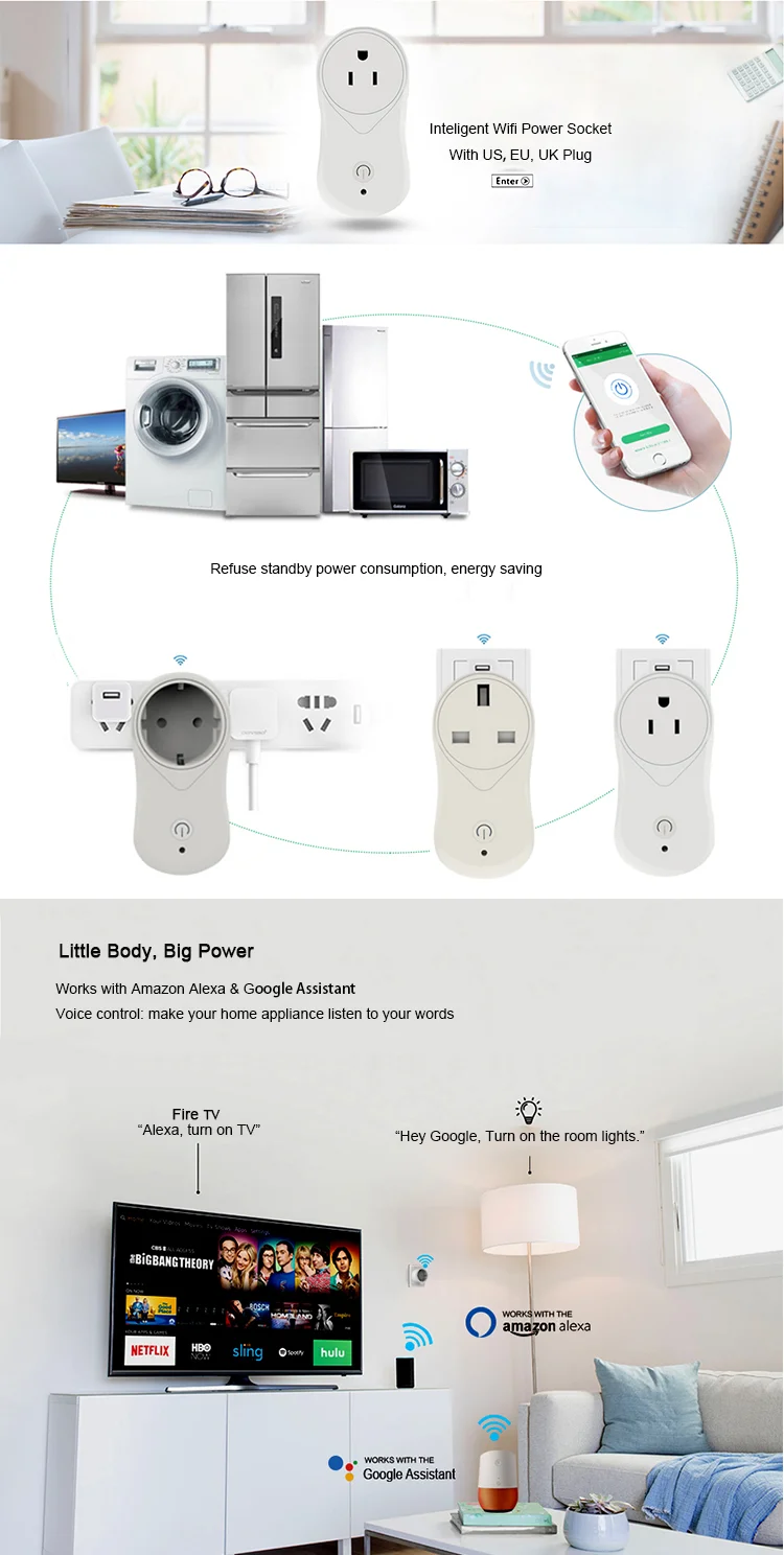 Enerna IoTech Electric Plug with Mobile App Remote Control USB Port Wifi Smart Plug