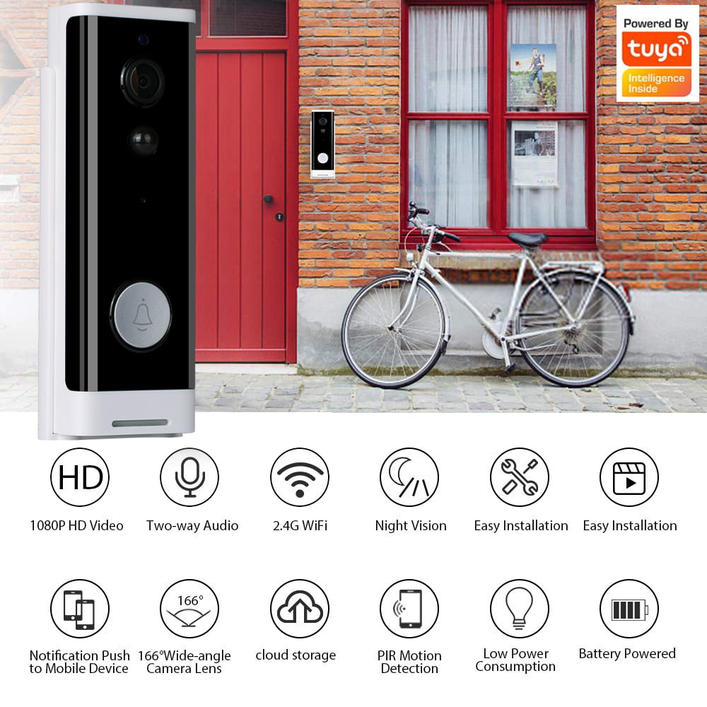 Enerna IoTech Tuya smart Home Security Motion Detection Wireless WiFi Smart Visual wireless Video Doorbell