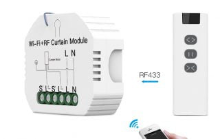 Enerna IoTech WiFi Mini DIY RF433 Smart Roller Blinds Shutters Curtain Switch Module for Electric Motor