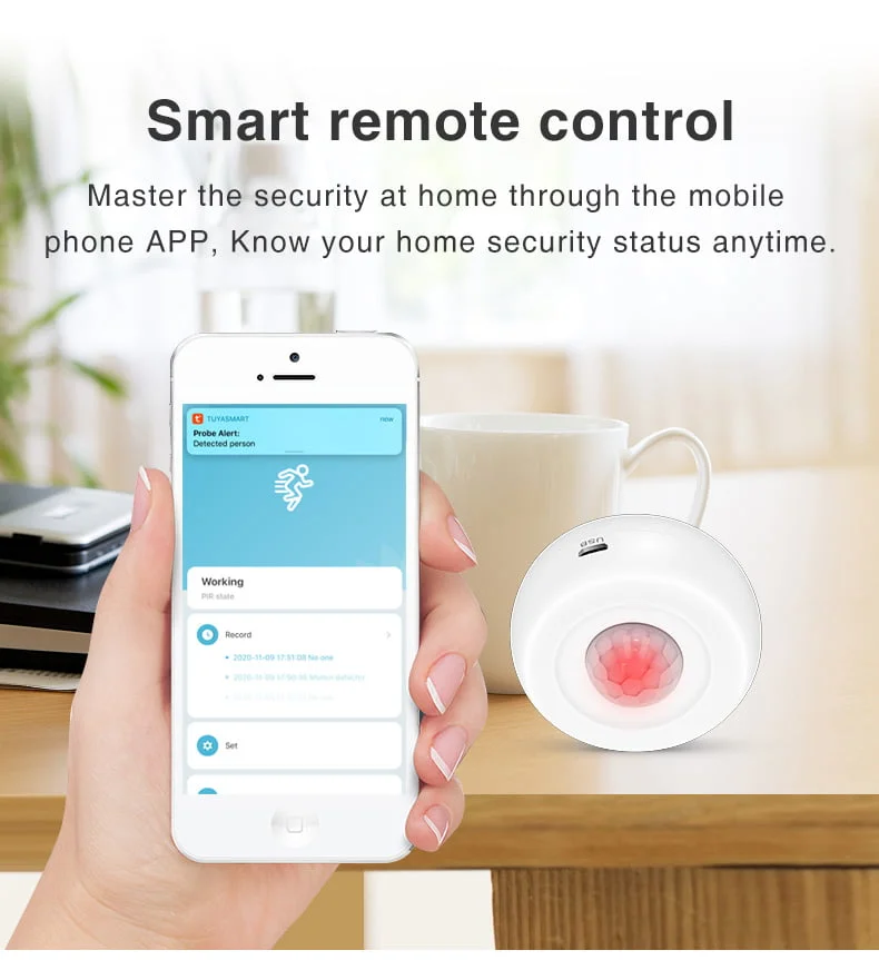 Enerna IoTech 360 Degree WiFi Smart Remote Control PIR Alarm System