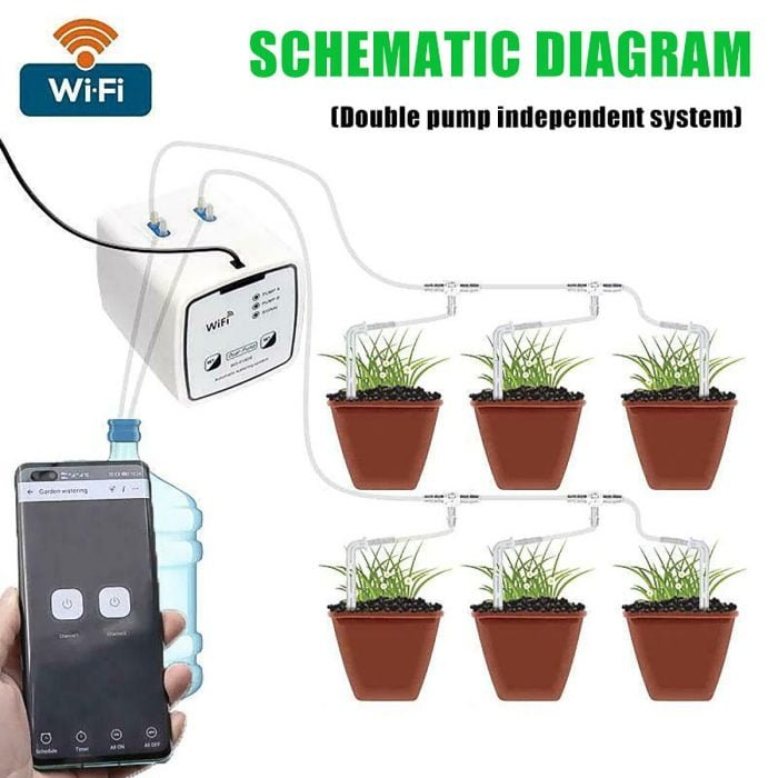 Enerna IoTech WiFi automatic flower micro gome drip irrigation watering kit system